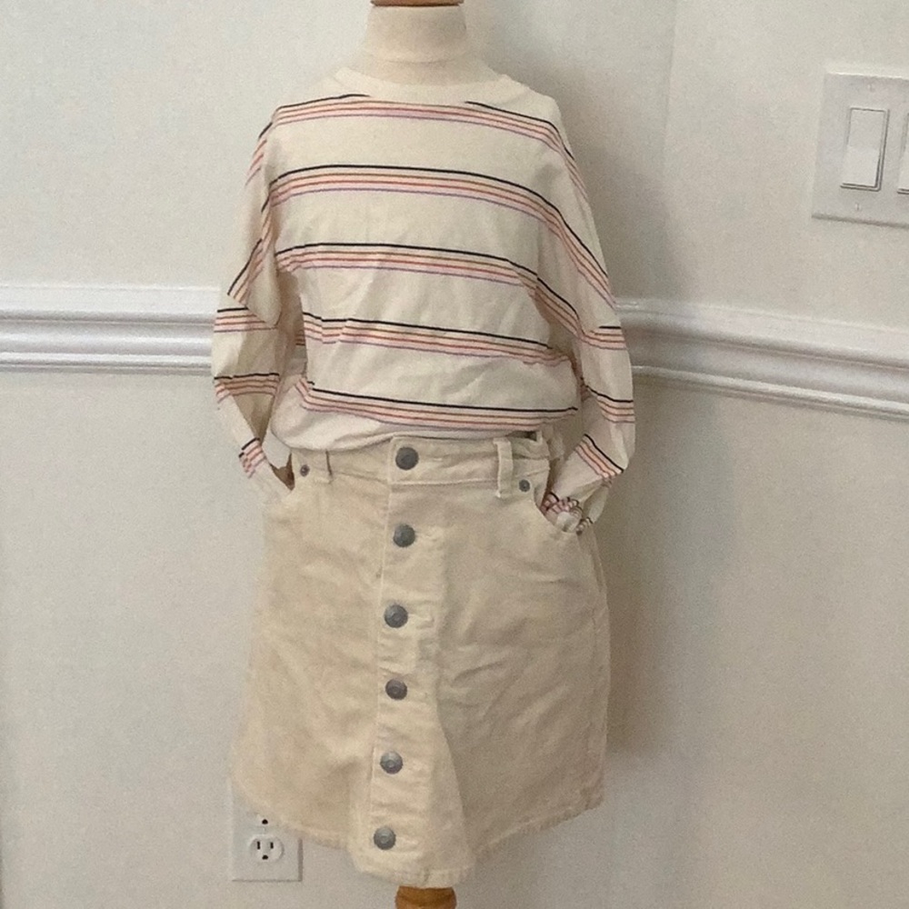 Target brands cream corduroy skirt with a long sleeve shirt girls size L 10/12